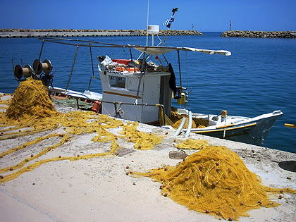 The fishermen prepare their nets