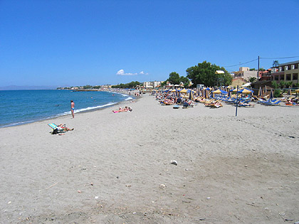 The popular beach of Platanias