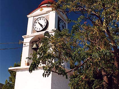 In front of the church of Saint Nikolaos is found the eminent clock